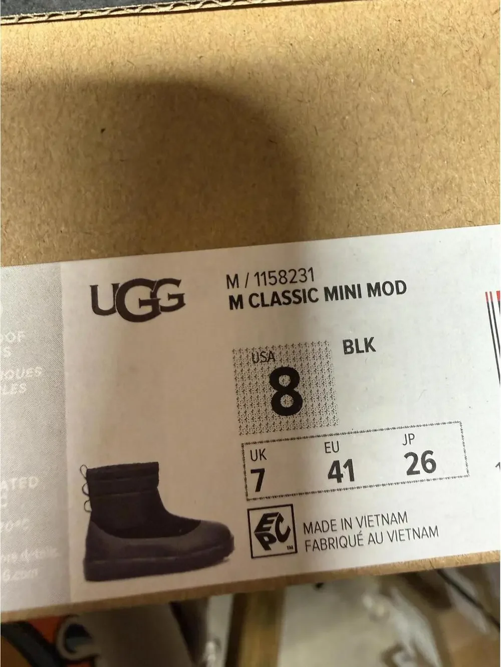 UGG Black Waterproof Winter Ankle Boots Men's 8 Mid Mod Classic Black